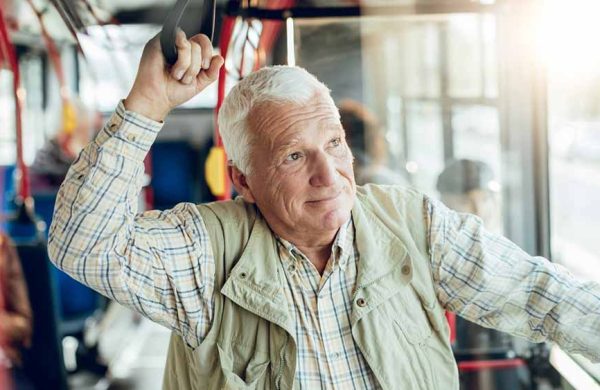 Man Riding Bus